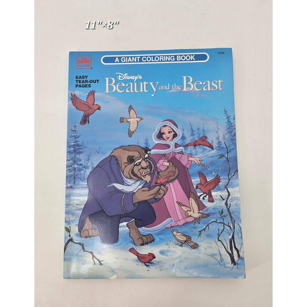 Vintage 90's Disney’s Beauty and the Beast Giant Coloring Book – Golden Book New